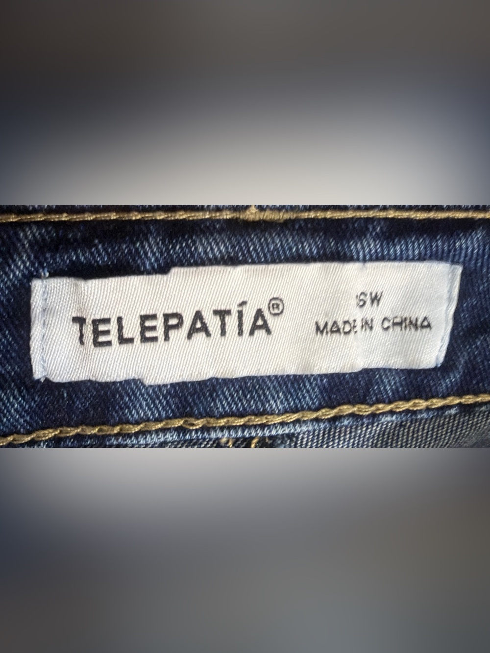 Telepatía Women's Mid-Blue Wide-Leg Jeans adorable with rare Frayed Bow Detail - Picture 3 of 9